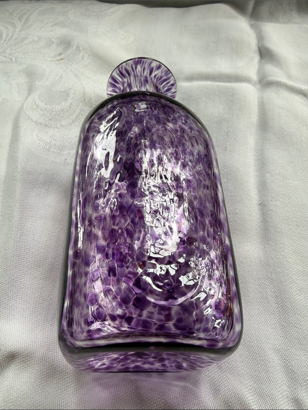 Kosta Boda Purple Hand-Blown art Glass Decorative Bottle - Home Accents